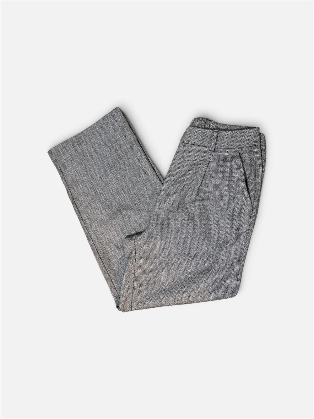Old Navy Women’s Heather Gray Herringbone Print Dress Trousers | Large